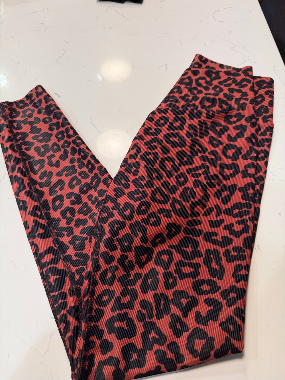 Beach Riot Red and Black Leopard-Print High-Rise Leggings